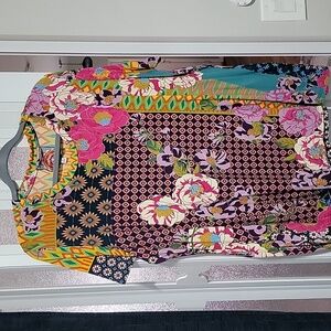 Johnny Was Multicolor Floral Short Sleeve Tee Sz XL